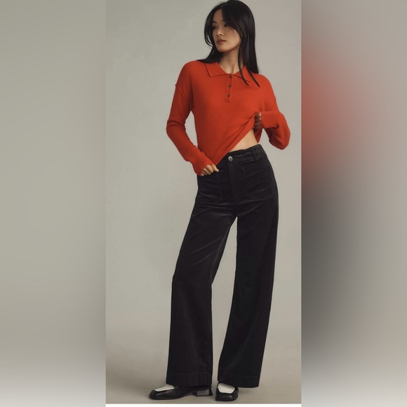 EUC Anthropologie the Colette wide leg pants by Maeve black- Size 28/6 - Picture 2 of 7